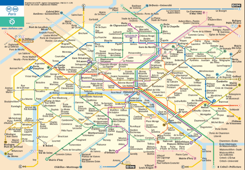 Карта парижского метро